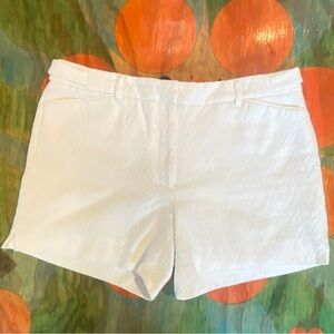 White House Black Market Textured Cream Shorts